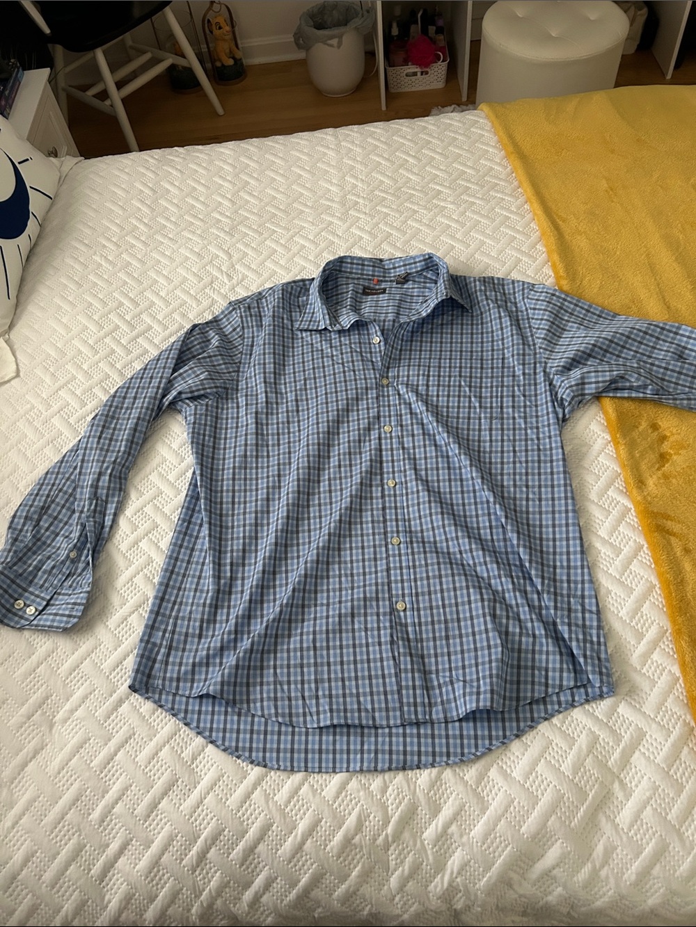 Van Heusen Blue Plaid Long-Sleeve Dress Shirt
